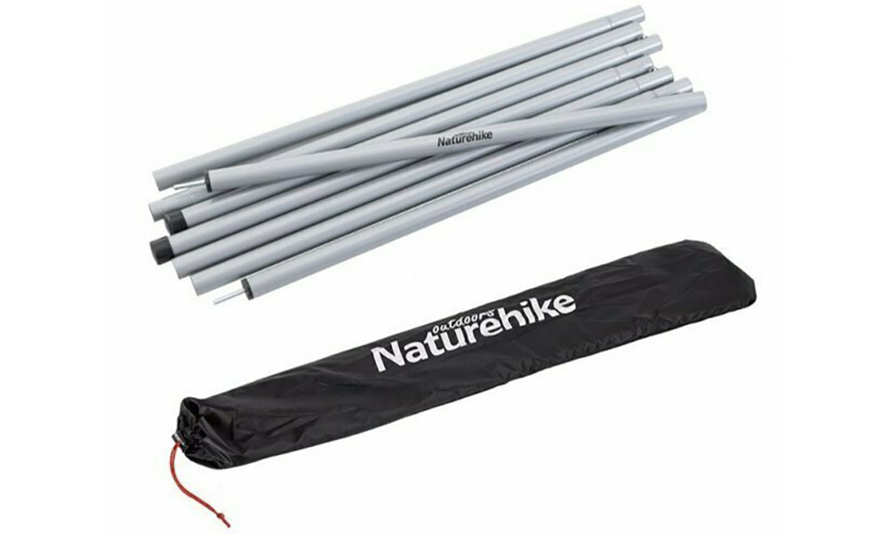 Фотография Стойки для тента стальные оцинкованные Naturehike Steel poles Updated NH20PJ041, 16мм*2.0м, серые (2 шт)