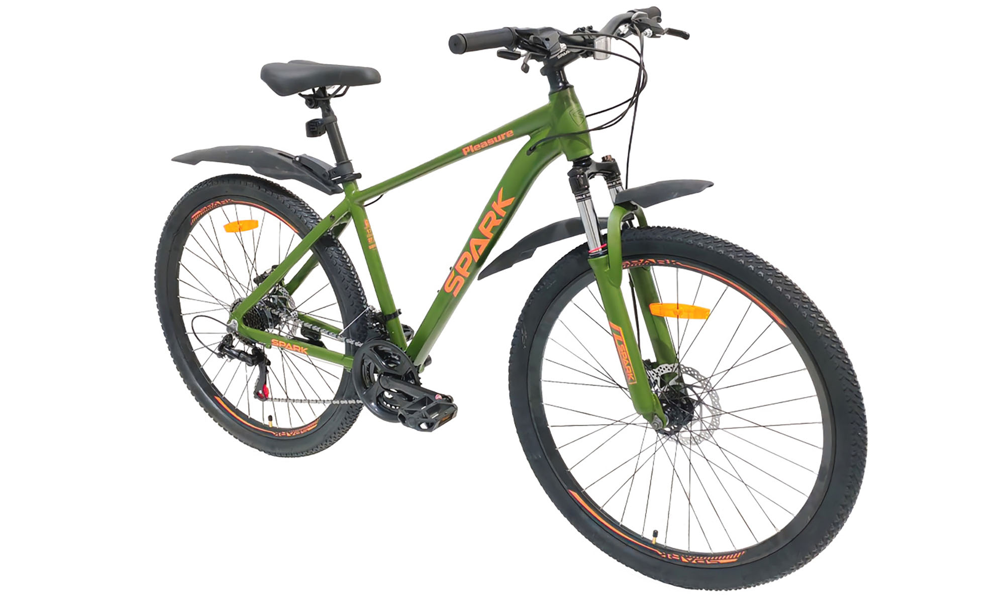 Велосипед SPARK PLEASURE 27,5", размер M, рама 17", оливковый 2 Велосипед SPARK PLEASURE 27,5", размер M, рама 17", оливковый 2