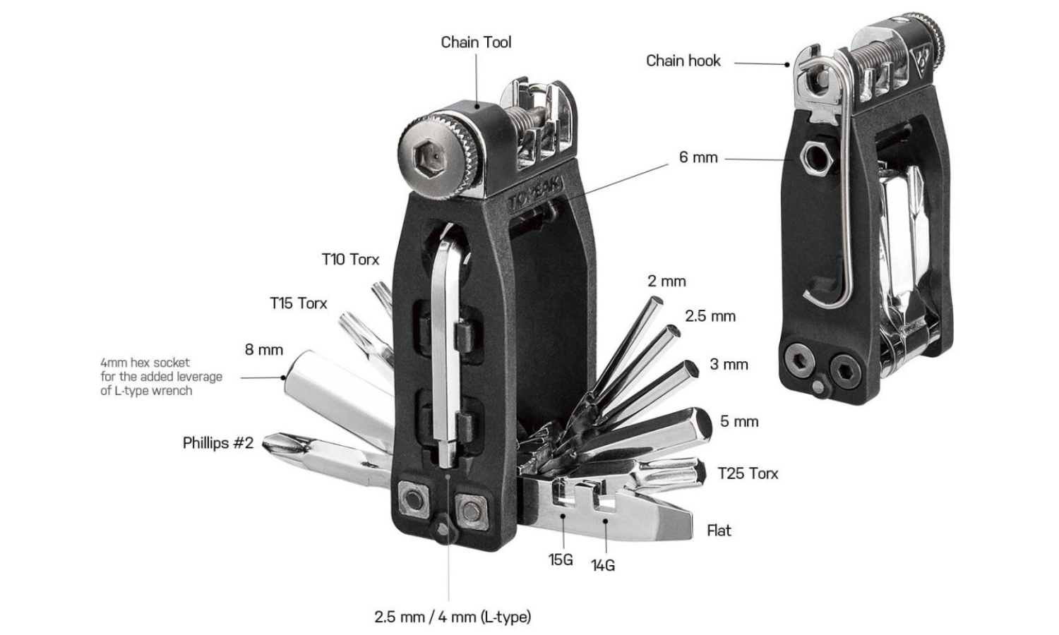 Мультитул Topeak Ninja 16+ 16 функц 4 Мультитул Topeak Ninja 16+ 16 функц 4