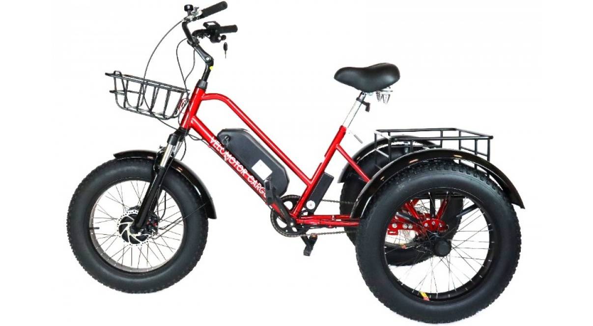 Фотографія Триколісний електровелосипед VELOMOTOR CARGO 500W 36V 18Ah червоний 2