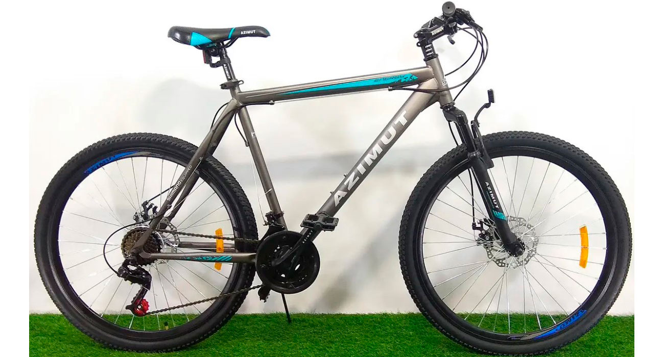 Фотография Велосипед Azimut Energy GD 26" размер XL рама 21 Серо-бирюзовый