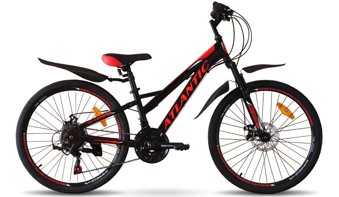 Фотография Велосипед Atlantic Fusion NS 24" размер XXS рама 12 2024 Черно-красный