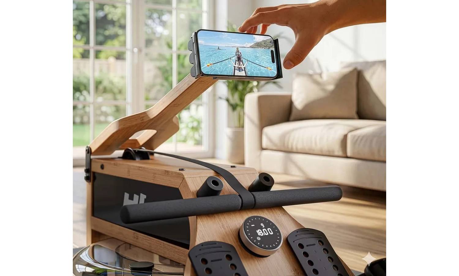 Гребной тренажер Hop-Sport HS-200WR Aquen 6