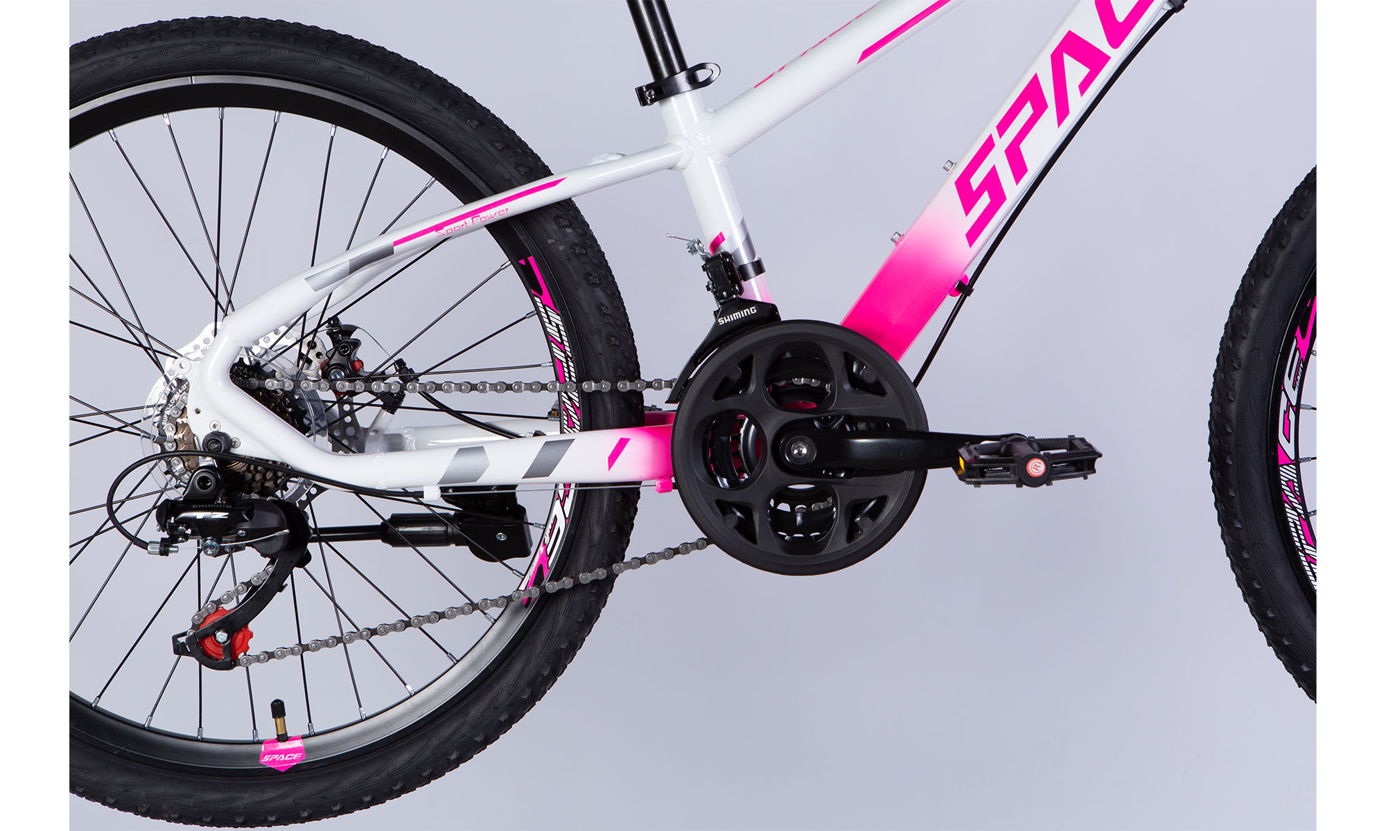 Велосипед SPACE MERCURY DD FR, 24", размер XXS, рама-11", рік 2026, біло-рожевий 5