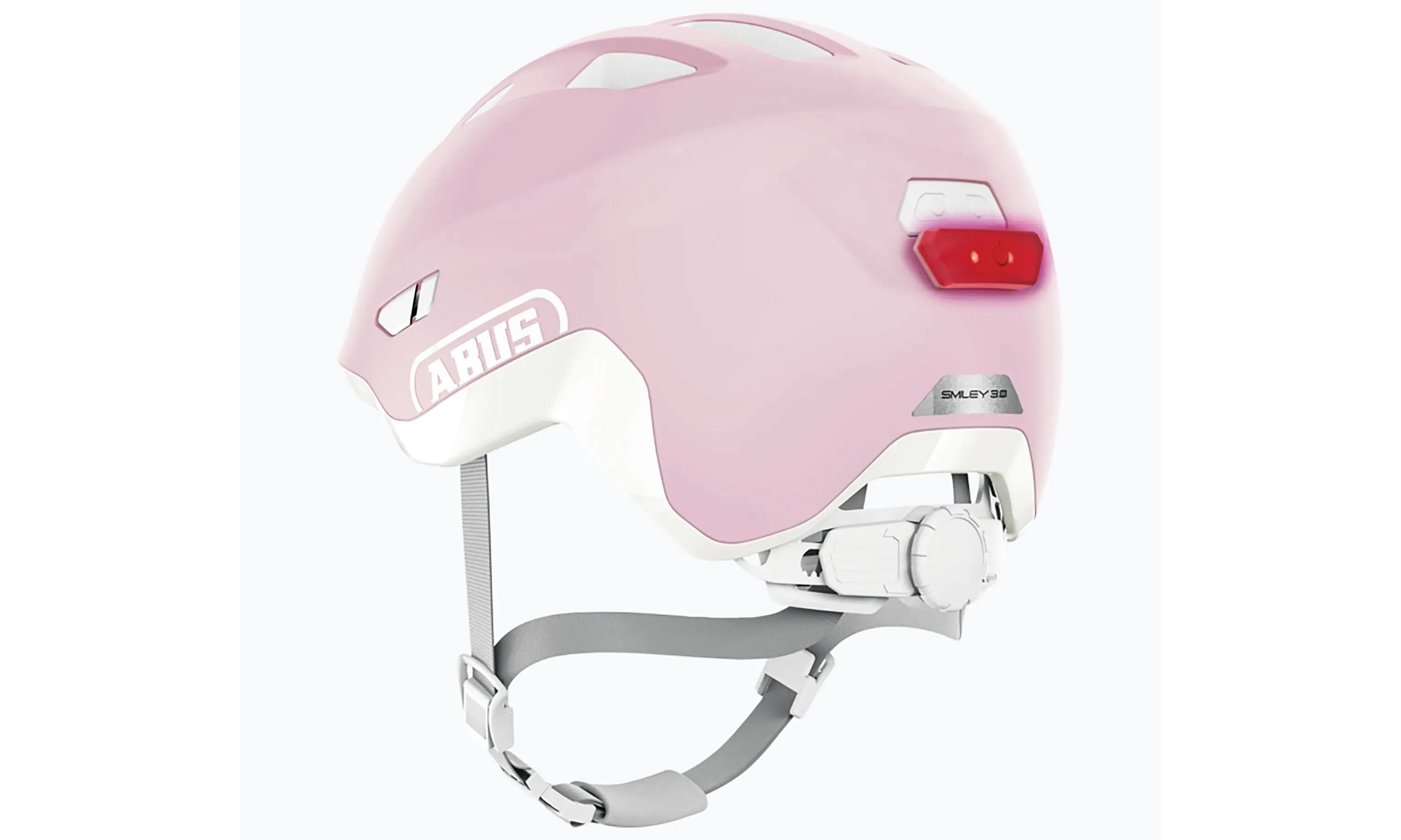 Велошлем детский ABUS SMILEY 3.0 ACE LED pure rose, размер M (50-55 см), розовый 3
