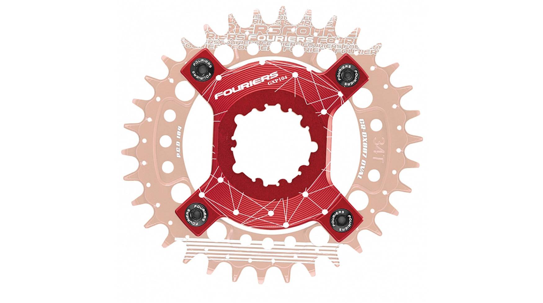 Адаптер для звезд шатунов Fouriers GXP104, красный 2 Адаптер для звезд шатунов Fouriers GXP104, красный 2