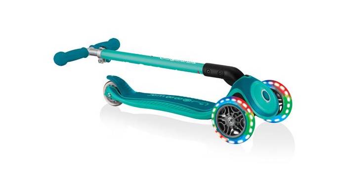 Самокат GLOBBER PRIMO FOLDABLE PLUS LIGHTS, зелений, колеса з підсвічуванням, 3+ 4 Самокат GLOBBER PRIMO FOLDABLE PLUS LIGHTS, зелений, колеса з підсвічуванням, 3+ 4