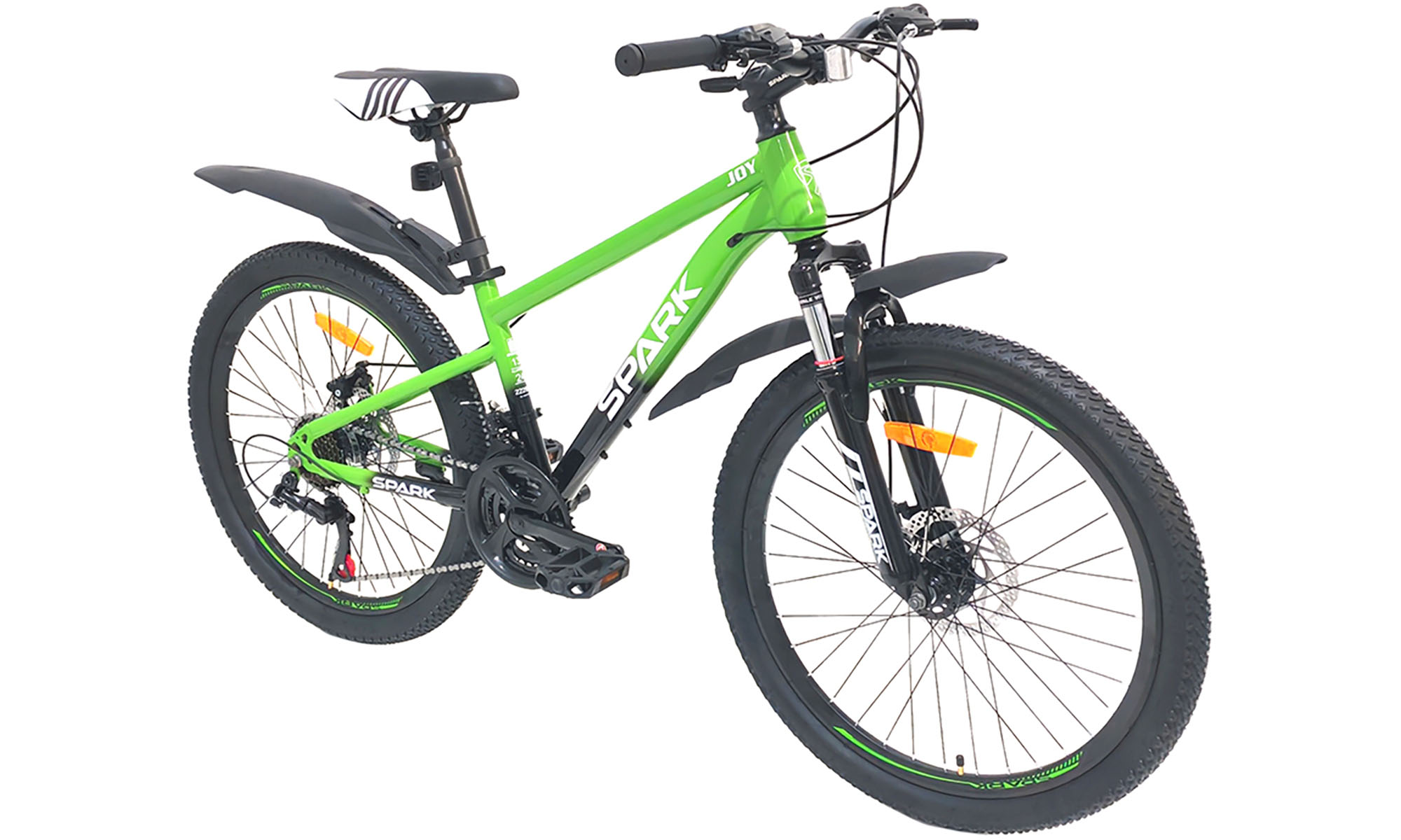 Велосипед SPARK JOY 24", размер XS, рама 13", 2025, зеленый с черным 4