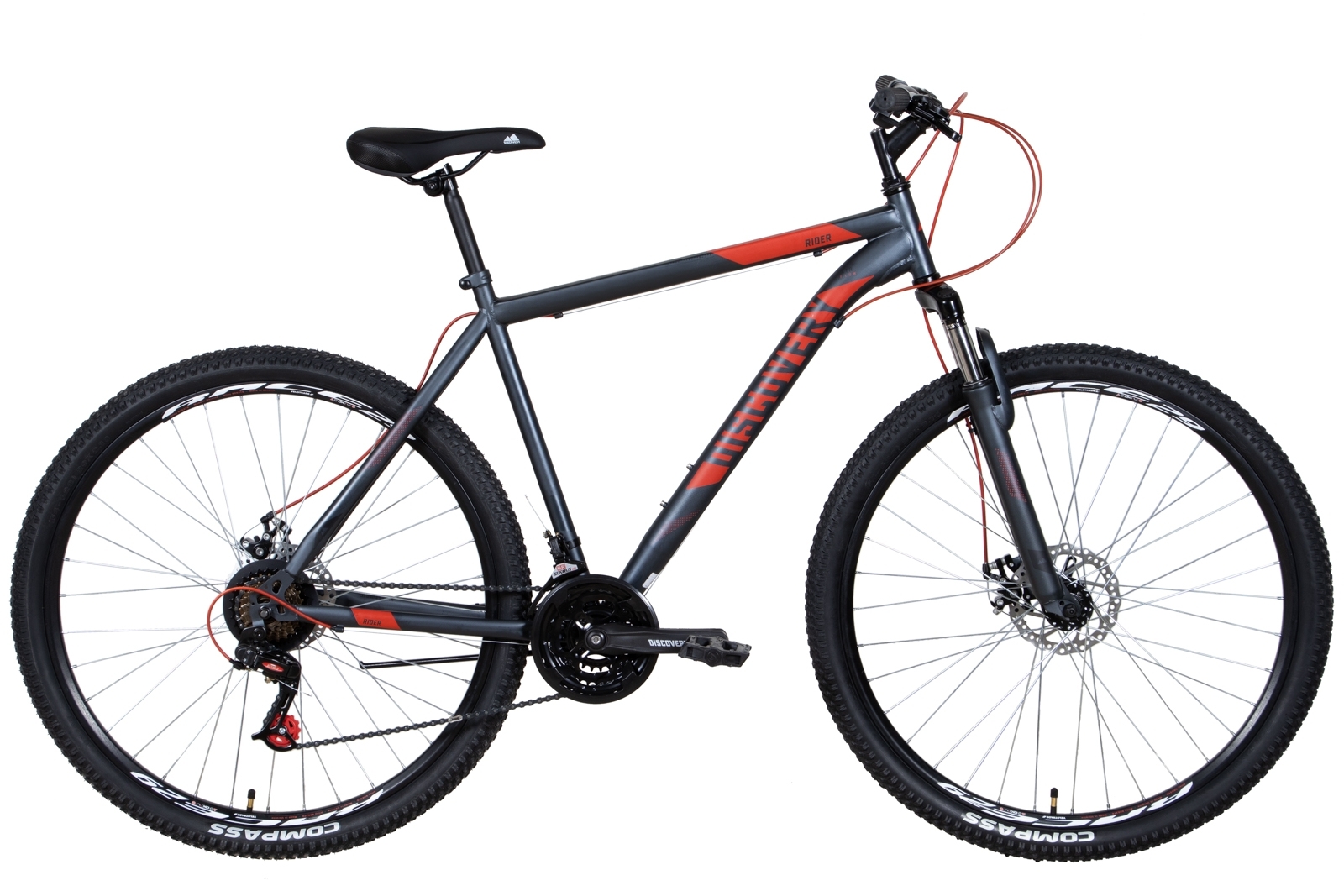 Фотография Велосипед Discovery RIDER AM DD 29" размер XL рама 21 2022 Cеребристый с красным