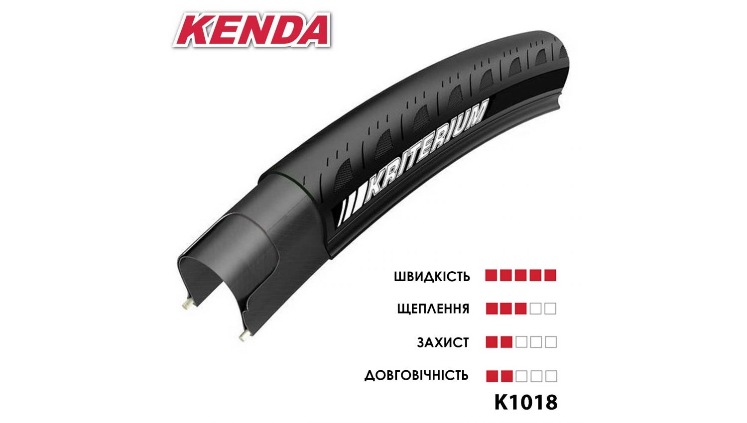 Фотография Покрышка KENDA 28" 700x23C K-1018 KRITERIUM, 30 TPI, ROAD (Racing/Triathlon)