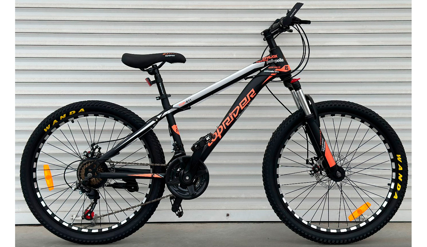 Фотография Велосипед Toprider Listers 611 24" размер XXS 2023 Черно-оранжевый