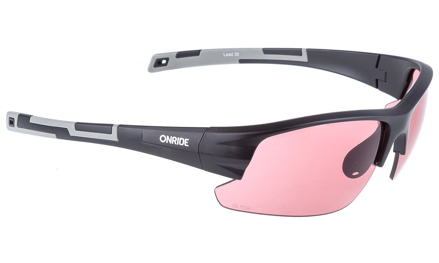 Фотография Очки ONRIDE Lead 30 матово черные с линзами HD pink (37%)