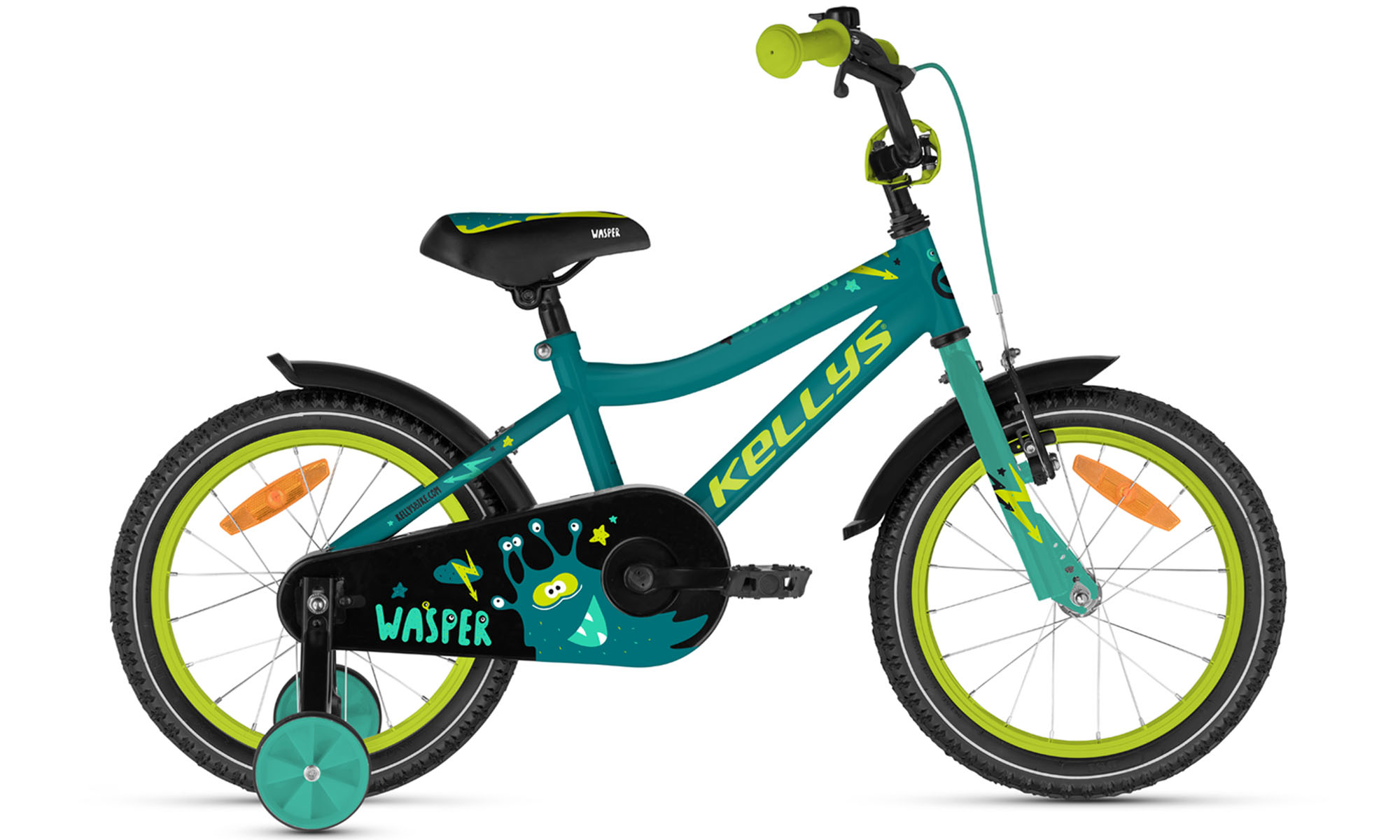 Велосипед детский KELLYS Wasper Teal 16", размер 10", зеленый Велосипед детский KELLYS Wasper Teal 16", размер 10", зеленый