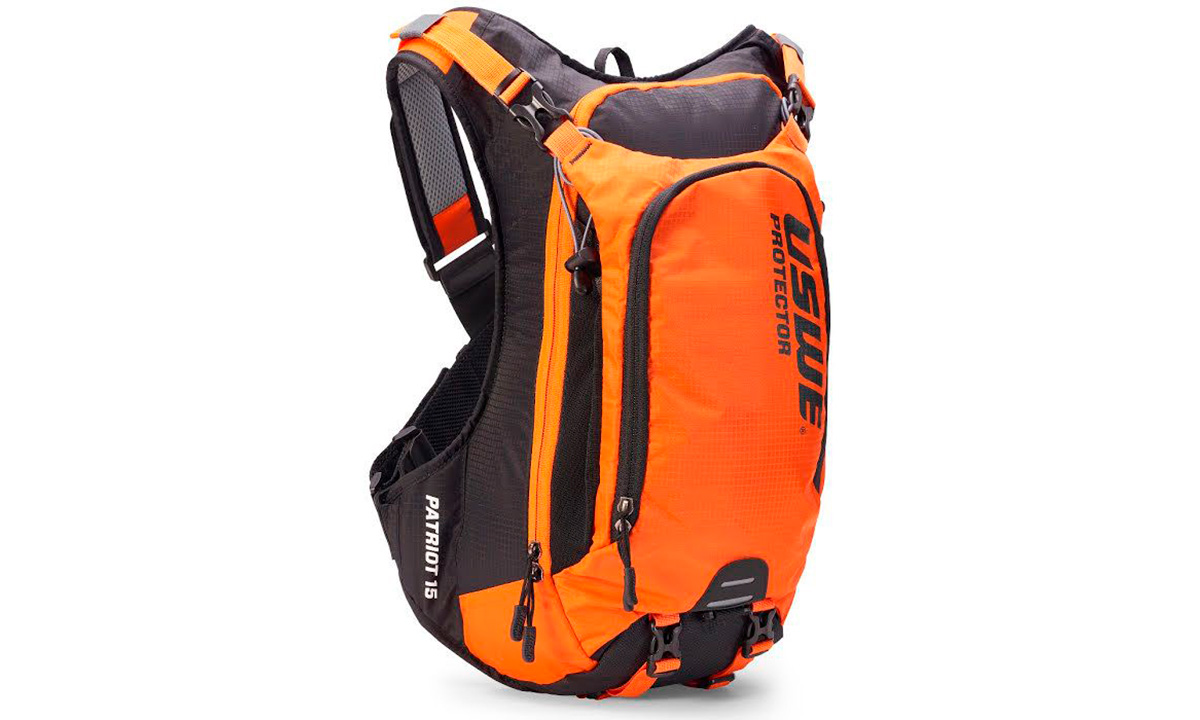 Фотография Рюкзак USWE PATRIOT Backprotector (защита спины) 15 л  Черно-оранжевый