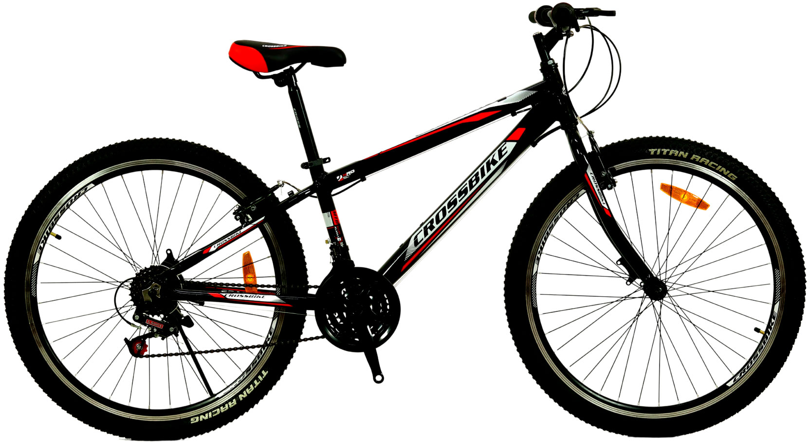 Фотографія Велосипед CROSSBIKE Spark V 26" розмір XS рама 13 2022 Чорно-червоний