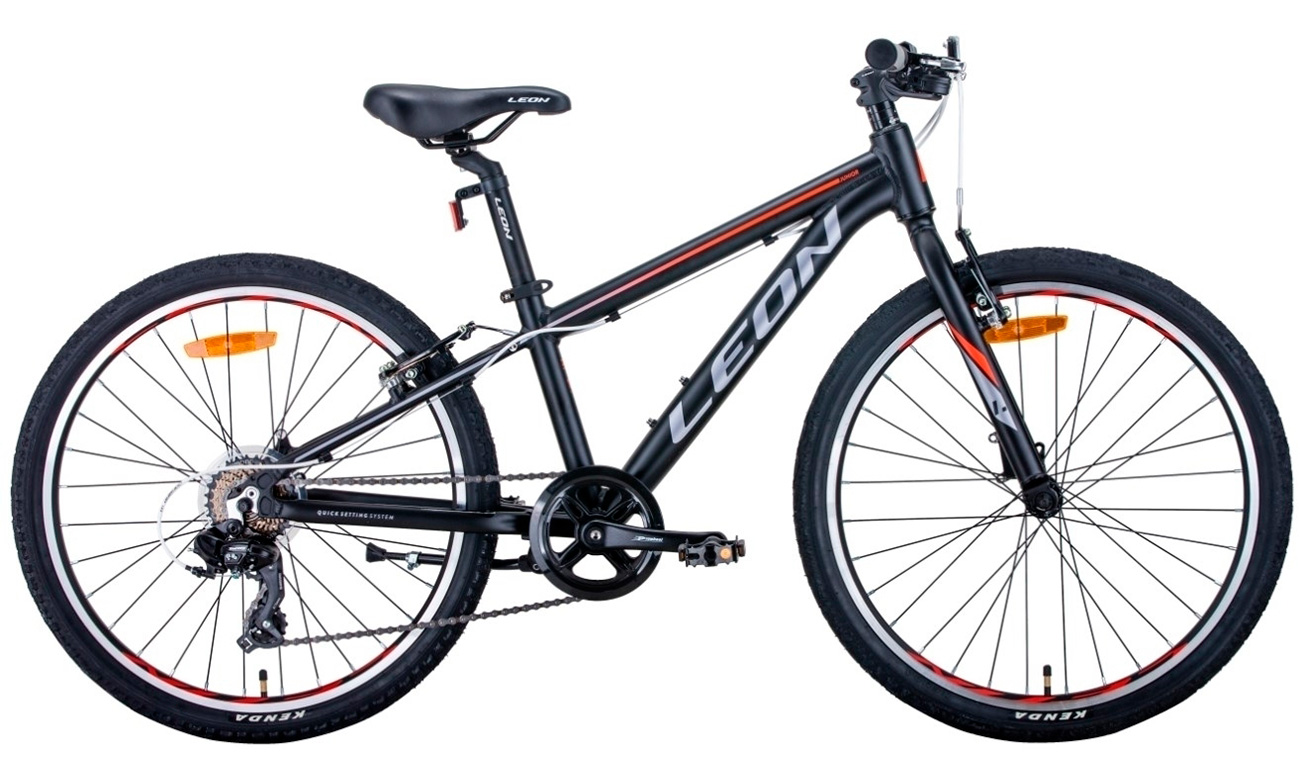 Фотография Велосипед Leon JUNIOR RIGID 24" (2020) 2020 Черно-оранжевый 