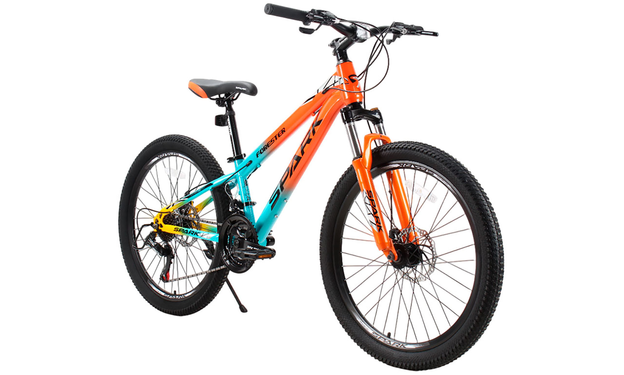 Велосипед SPARK FORESTER JR. 24", розмір XS, рама 13", рік 2025, помаранчевий з блакитним 4