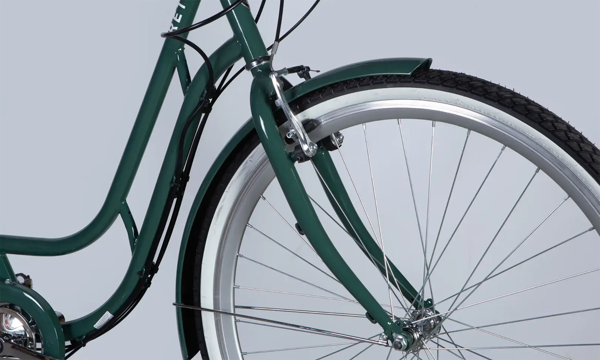 Велосипед с электроприводом Dorozhnik eRETRO Vbr FR 28", размер L, рама-19", 36B, 13А*ч, 500Вт, год 2026, зелено-серый 4