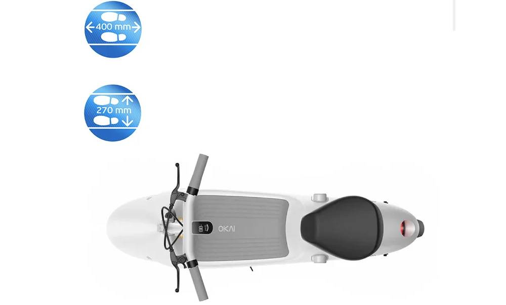 Электросамокат с сидением OKAI Ceetle PRO EA10C 10" 350(900)W, 25Km/h, 10,4Ah, NFC, App, белый 15 Электросамокат с сидением OKAI Ceetle PRO EA10C 10" 350(900)W, 25Km/h, 10,4Ah, NFC, App, белый 15