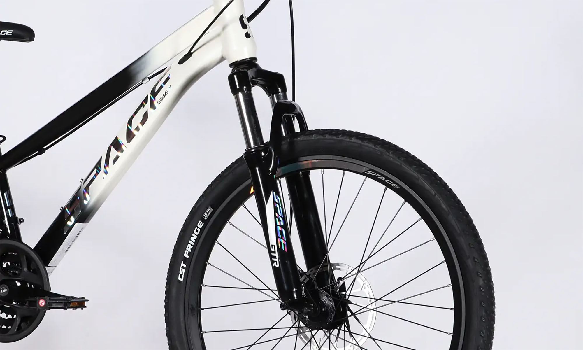 Велосипед SPACE MARS DD FR 24", размер XXS рама-11", год 2026, черный с белым 3