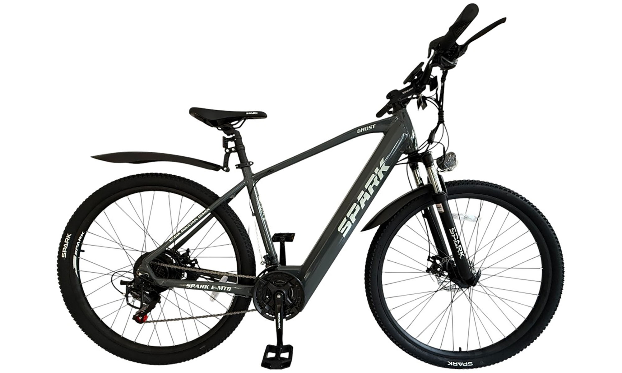 Велосипед с электромотором SPARK E-MTB GHOST 29", размер M, рама 17", год 2026, 48V/500W/12,8Ah, графитовый 
