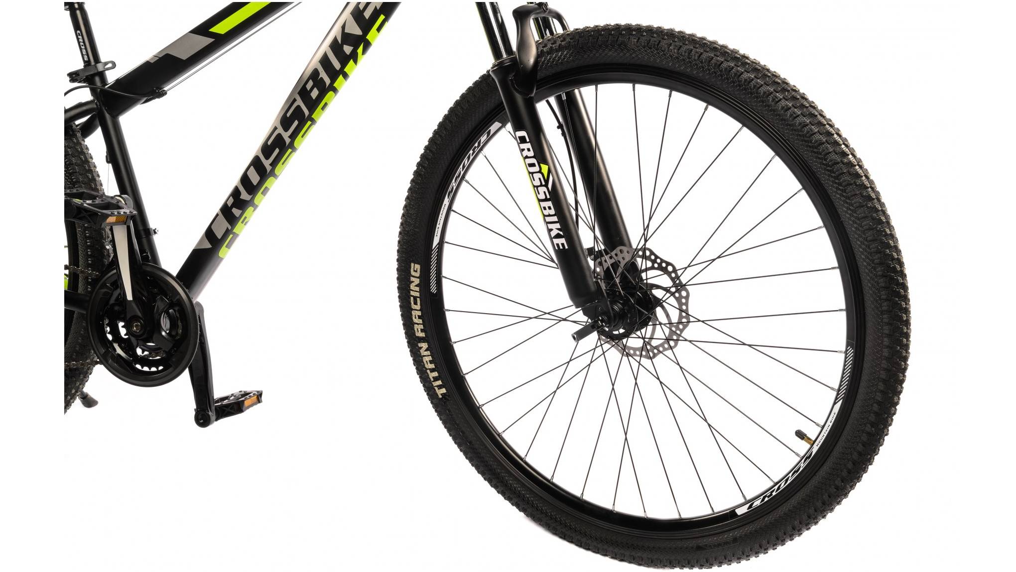 Фотография Велосипед CrossBike Storm 27.5", размер L рама 19.5" 2024 Черно-желтый 4