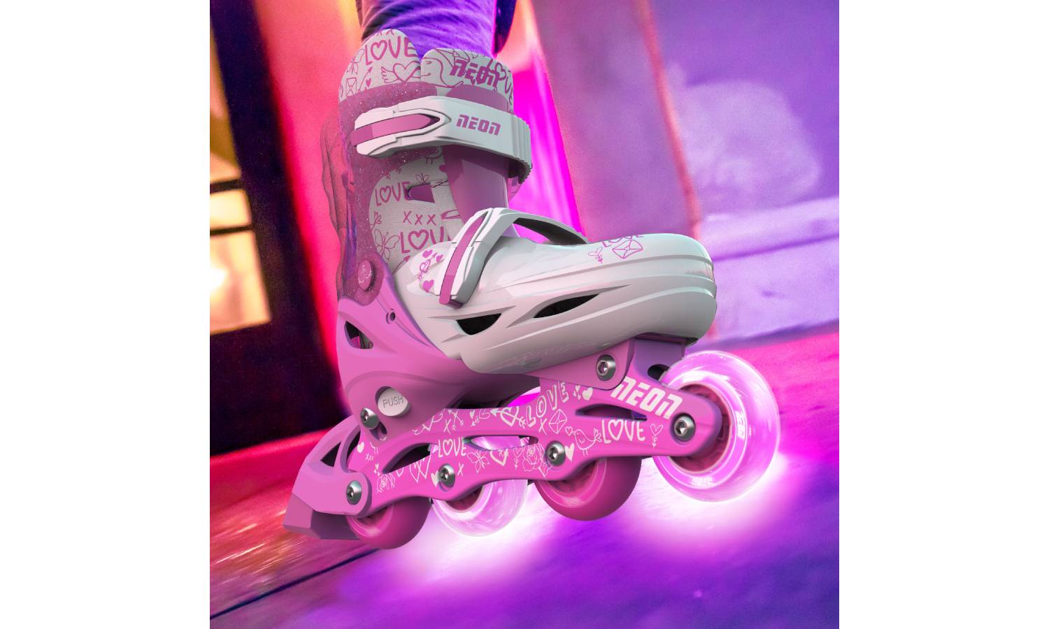 Роликовые коньки Neon Inline, размер 34-37, розовый 7