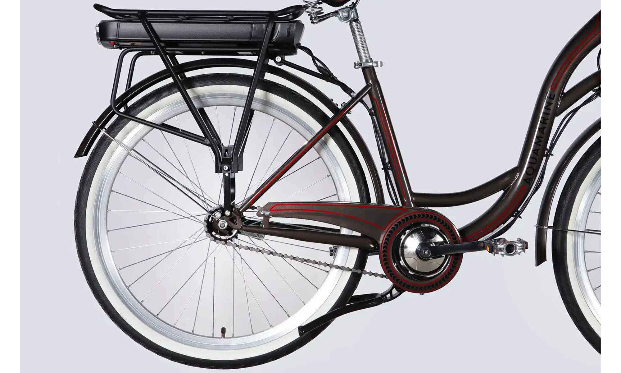 Велосипед з електроприводом Dorozhnik eAQUAMARINE BH 26", розмір M, рама-17", 36B, 13А*г, 500Вт, рік 2026, сірий з кошиком 3