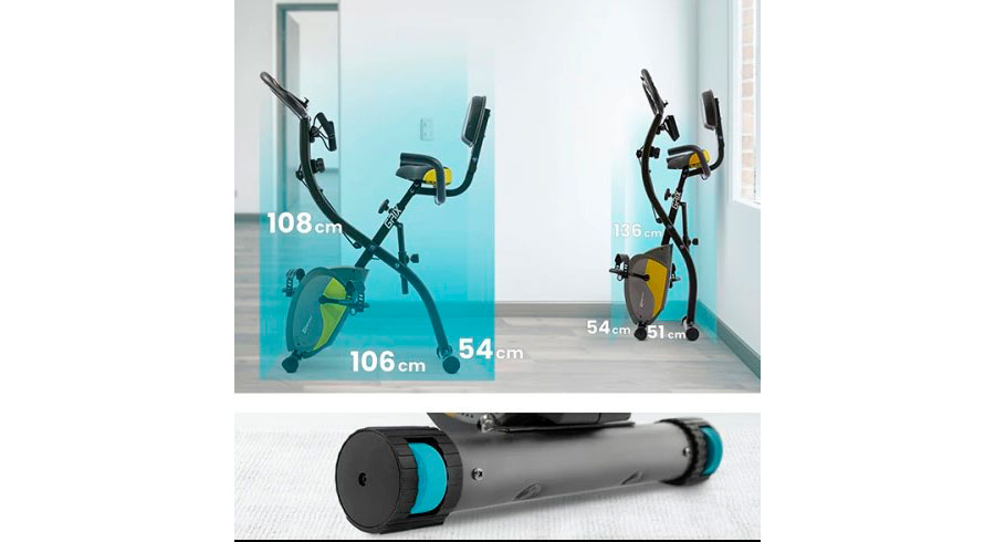 Велотренажер Hop-Sport HS-3010X Grix X-Bike з еспандерами магнітний чорно-синій 10