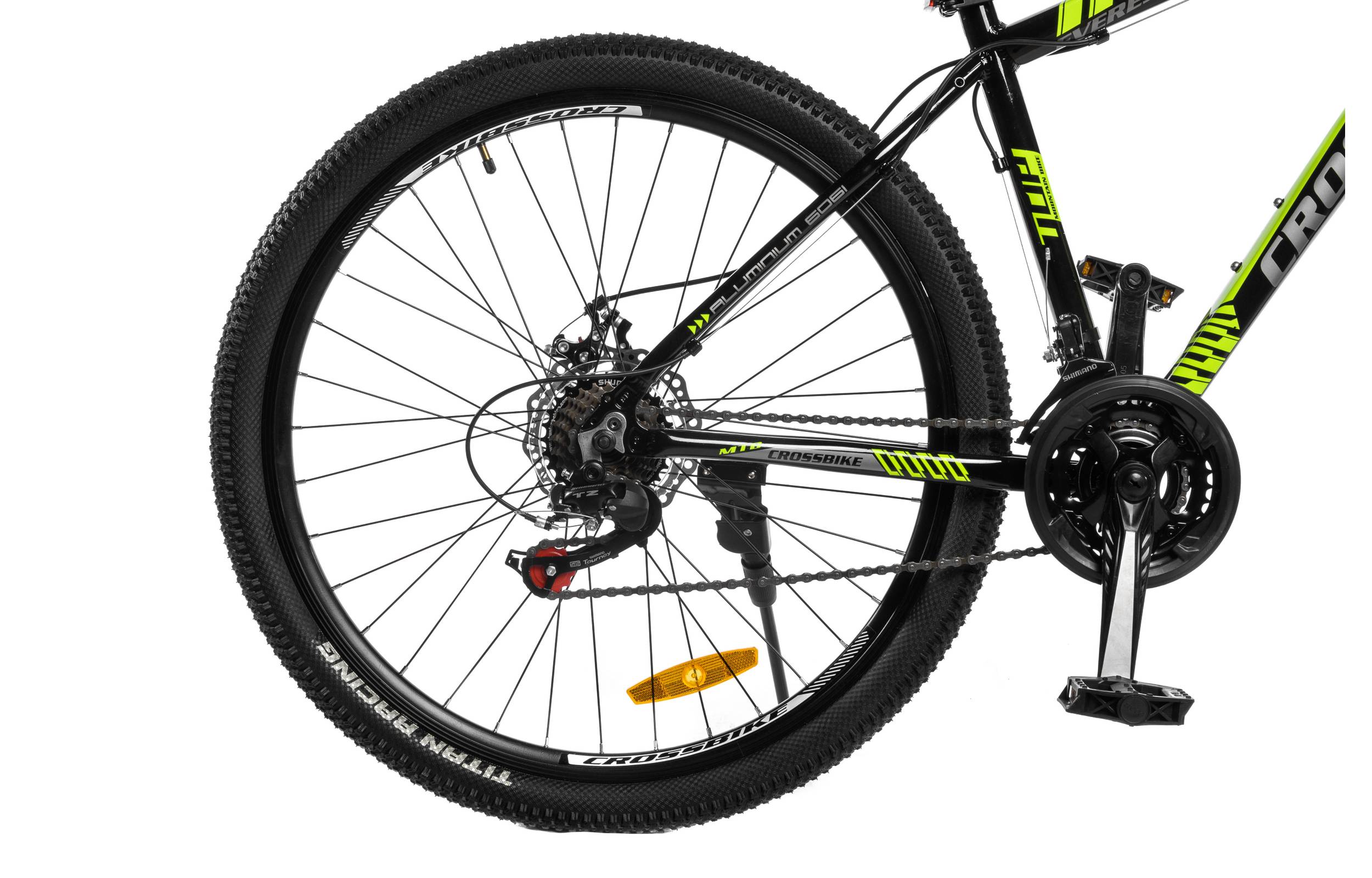 Фотография Велосипед CrossBike Everest 29" размер L рама 19 2022 Чёрный-Жёлтый 2