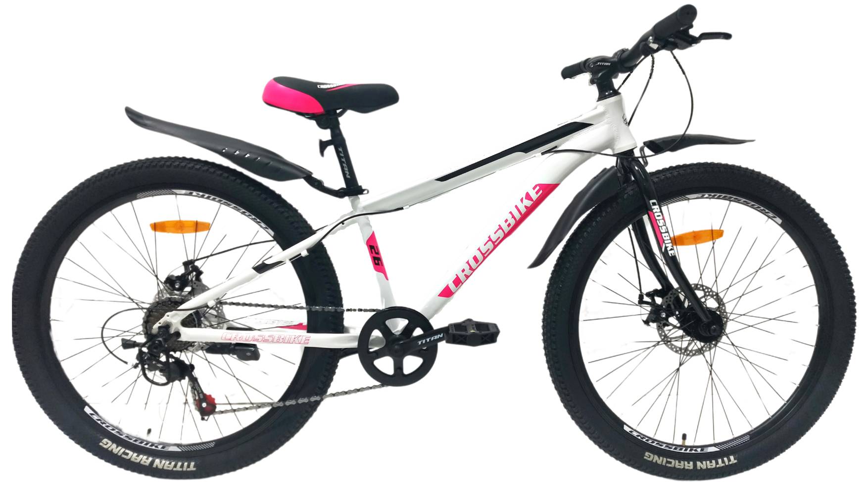 Фотографія Велосипед Crossbike Dragster Rigid 26", размер XS рама 13" (2024), Бело-розовый