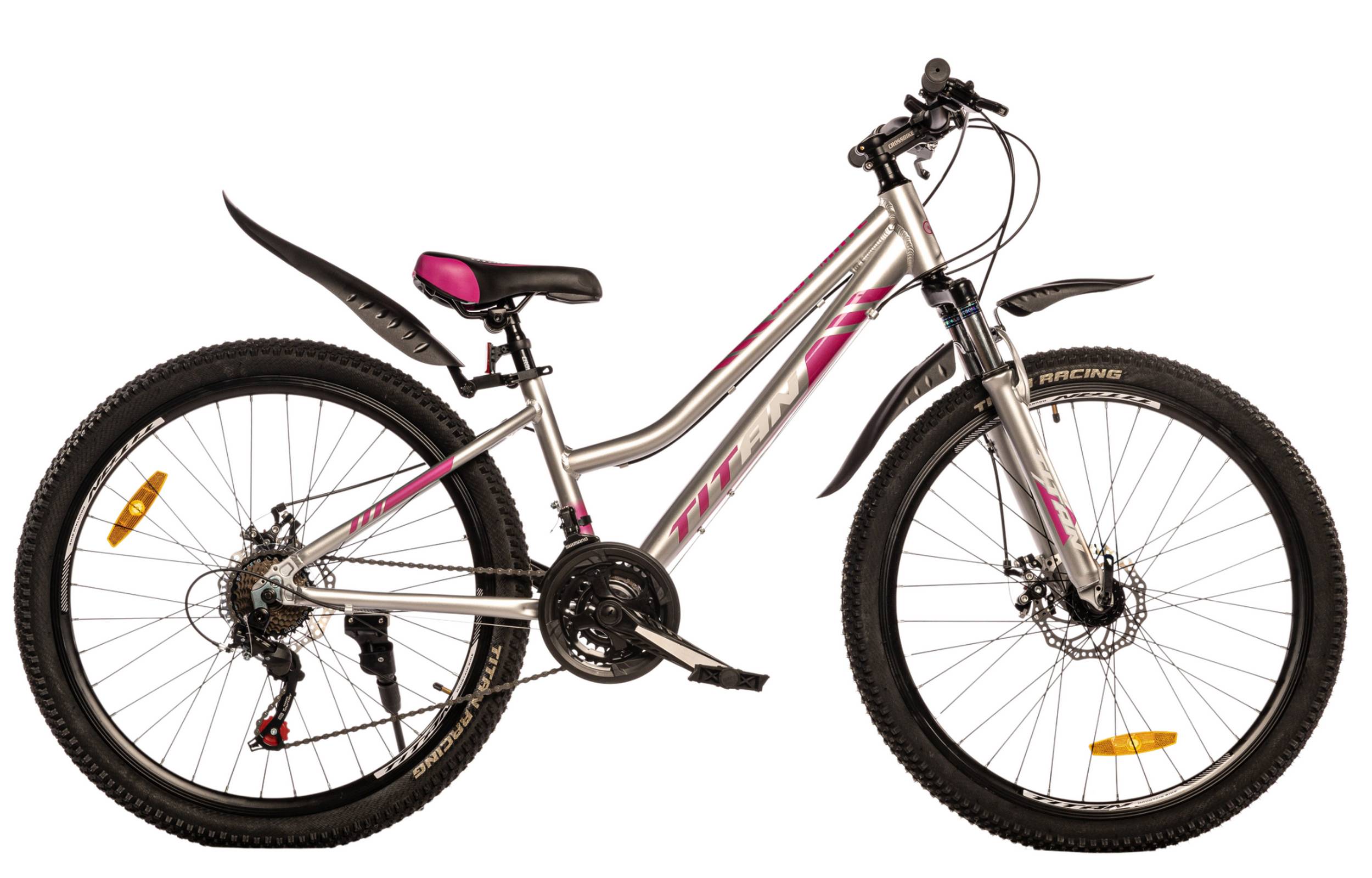 Фотография Велосипед Titan BEST MATE 26" размер XS размер 13 2022 Серо-розовый