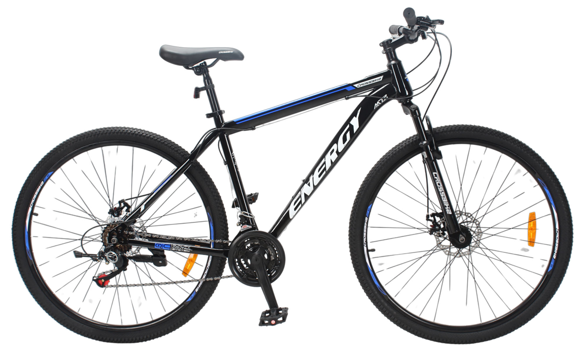 Велосипед CrossBike Energy 29", розмір L, рама 19", рік 2025, Чорний-Синій Велосипед CrossBike Energy 29", розмір L, рама 19", рік 2025, Чорний-Синій