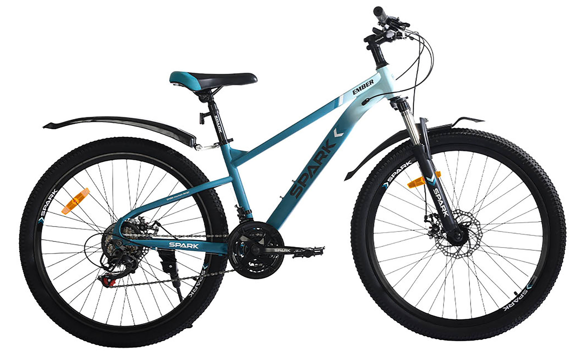 Велосипед SPARK EMBER 26", размер XS, рама 13", год 2025, голубой с бирюзовым 