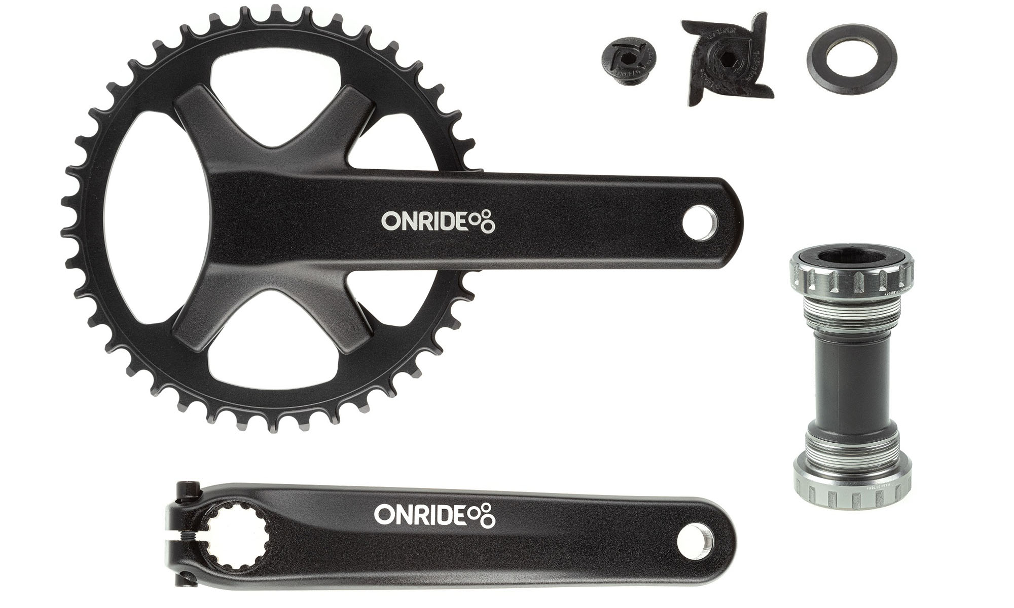 Шатуны ONRIDE Solo Pro 1210, Hollowtech, 170 мм, 42Т, BCD 110 мм, 12/11 ск., с кареткой, черный 