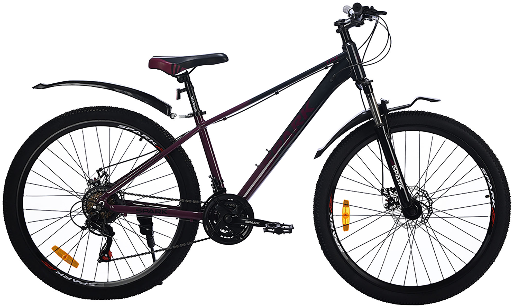 Велосипед SPARK LINE 27,5", размер S, рама 15", год 2025, черный с темно-красным 