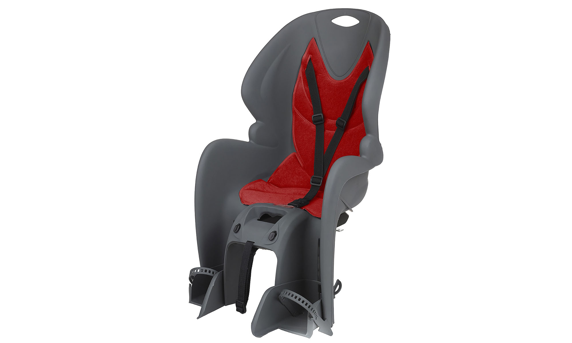 Детское велокресло заднее Polisport Dieffe Bikey GP LM, на багажник, 22 кг, темно серый/красный 