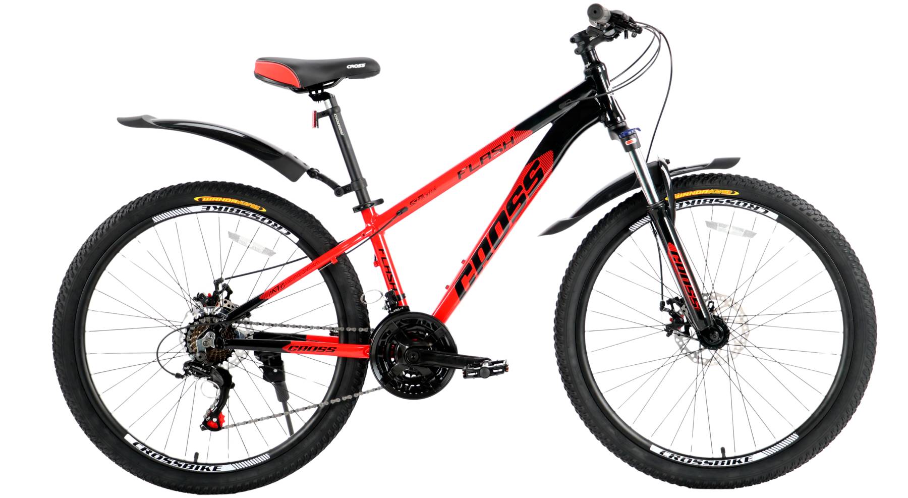 Фотографія Велосипед Cross Flash 2024 27.5", размер M рама 17" (2024),  Красно-черный