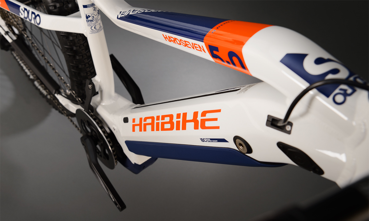 Фотографія Електровелосипед Haibike SDURO HardSeven 5.0 27,5" (2020) 2020 Біло-жовтогарячий 3