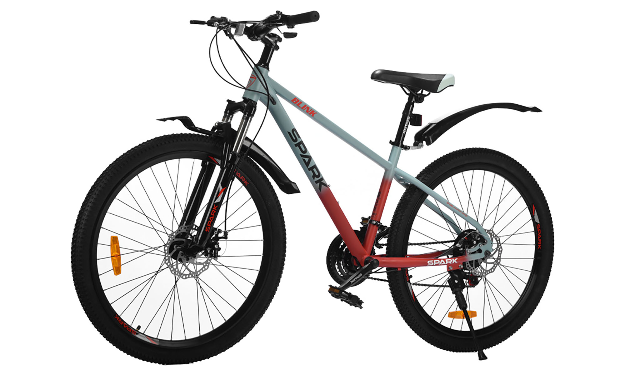 Велосипед SPARK BLINK 26", размер S, рама 15", год 2026, серый с красным 3