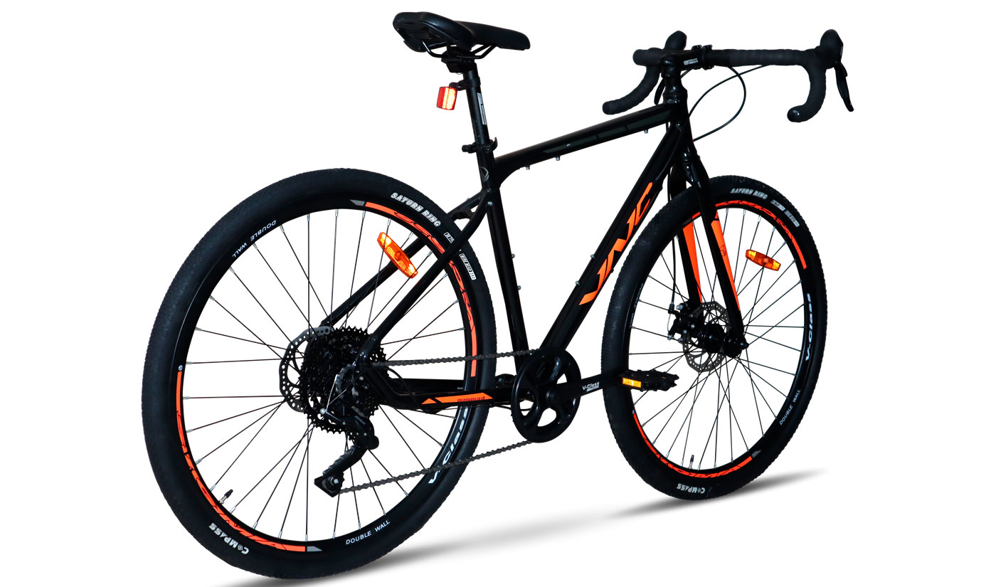 Фотография Велосипед VNC PrimeRacer A7 SH 28" размер XL 2023 Черно-оранжевый 2