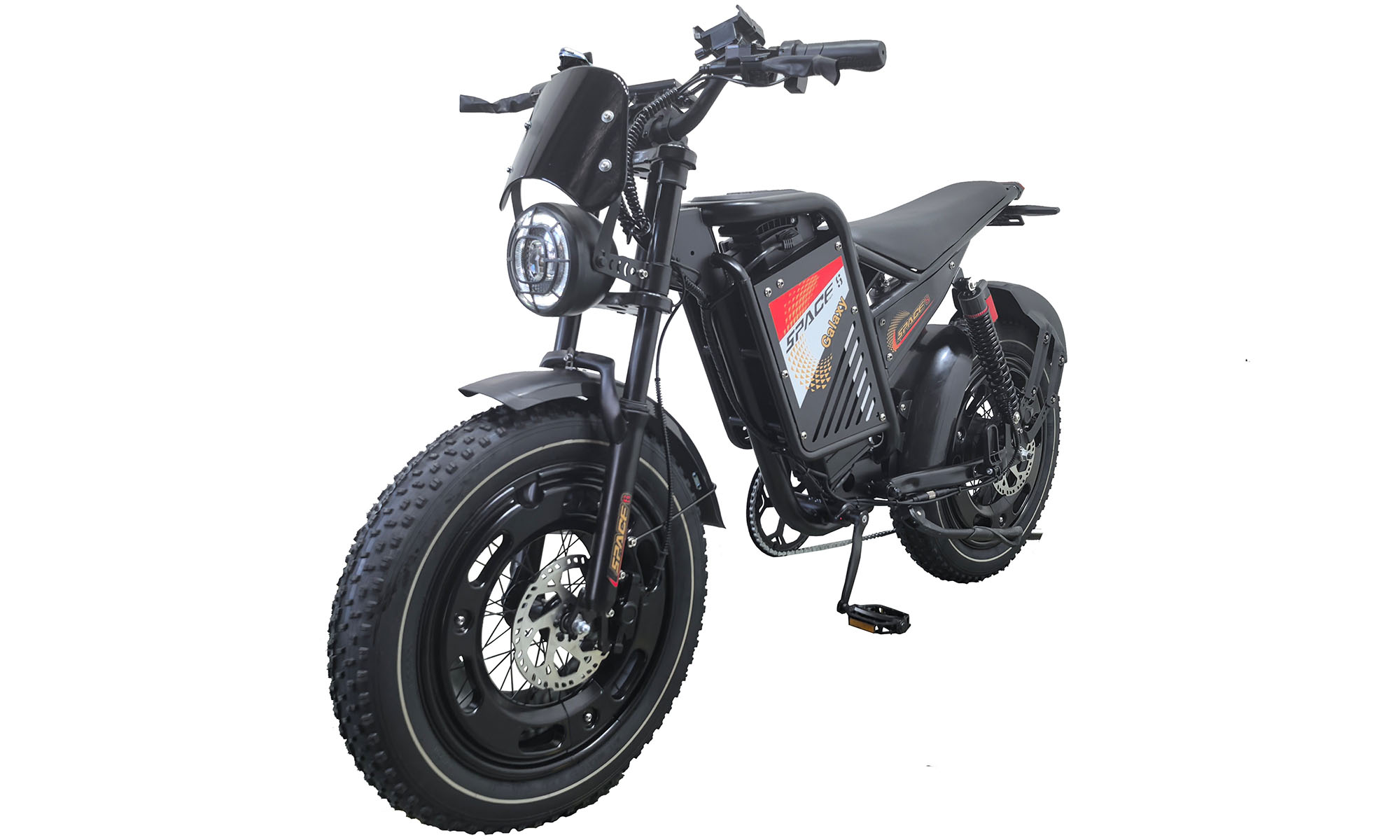 Велосипед з електроприводом SPACE GALAXY DD FR 20", розмір L, 48B, 15А*г, 1000Вт, рік 2026, чорний 2