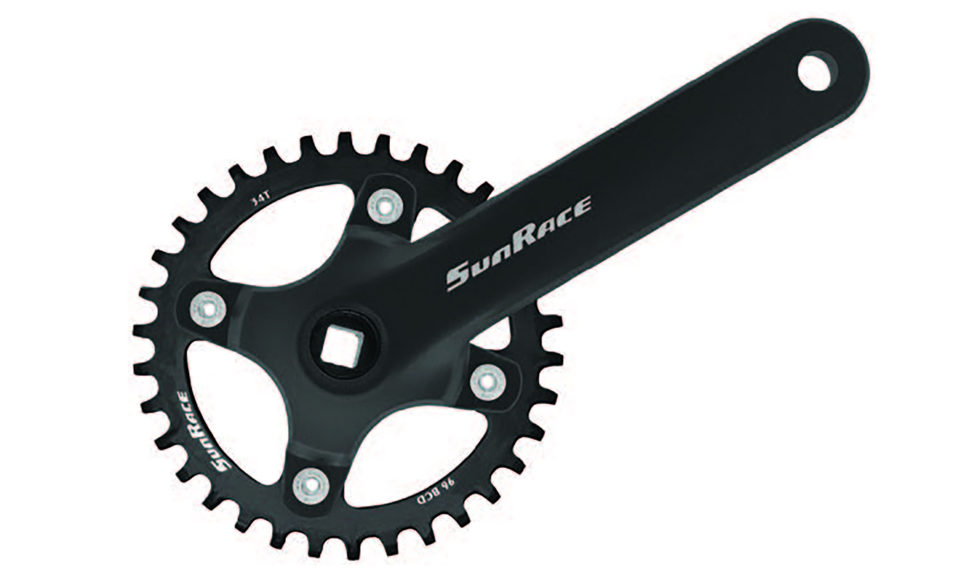 Комплект шатунів SunRace FCM93U під квадрат, 170 мм, 32T, 96BCD, алюмінієва зірка, на 11/10/9шв., чорний 