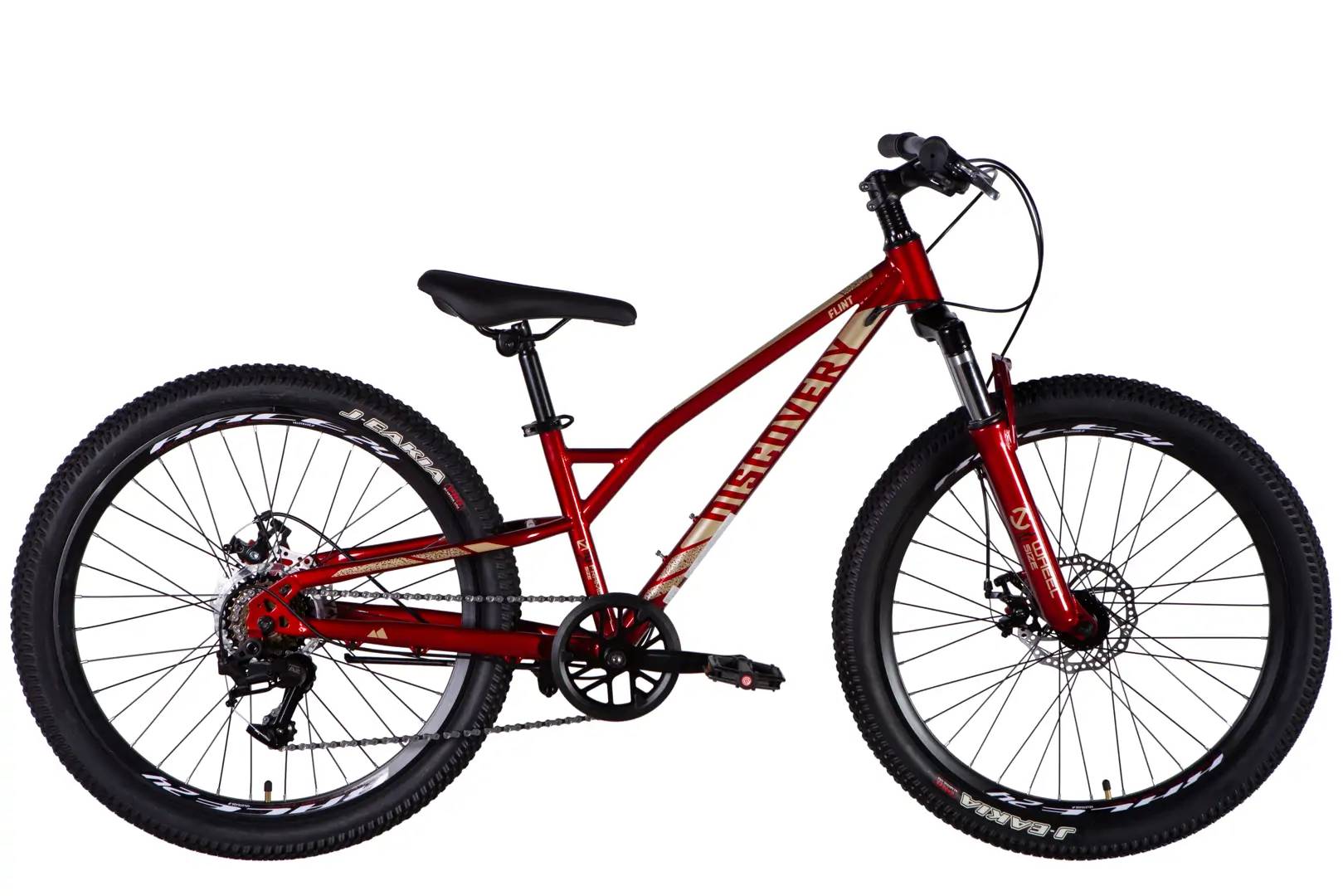 Велосипед Discovery FLINT DD FR 24", розмір XXS, рама 12", 2025, червоний Велосипед Discovery FLINT DD FR 24", розмір XXS, рама 12", 2025, червоний
