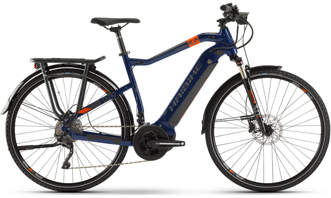 Фотография Электровелосипед Haibike SDURO Trekking 5.0 28" (2020) 2020 Сине-оранжевый 7