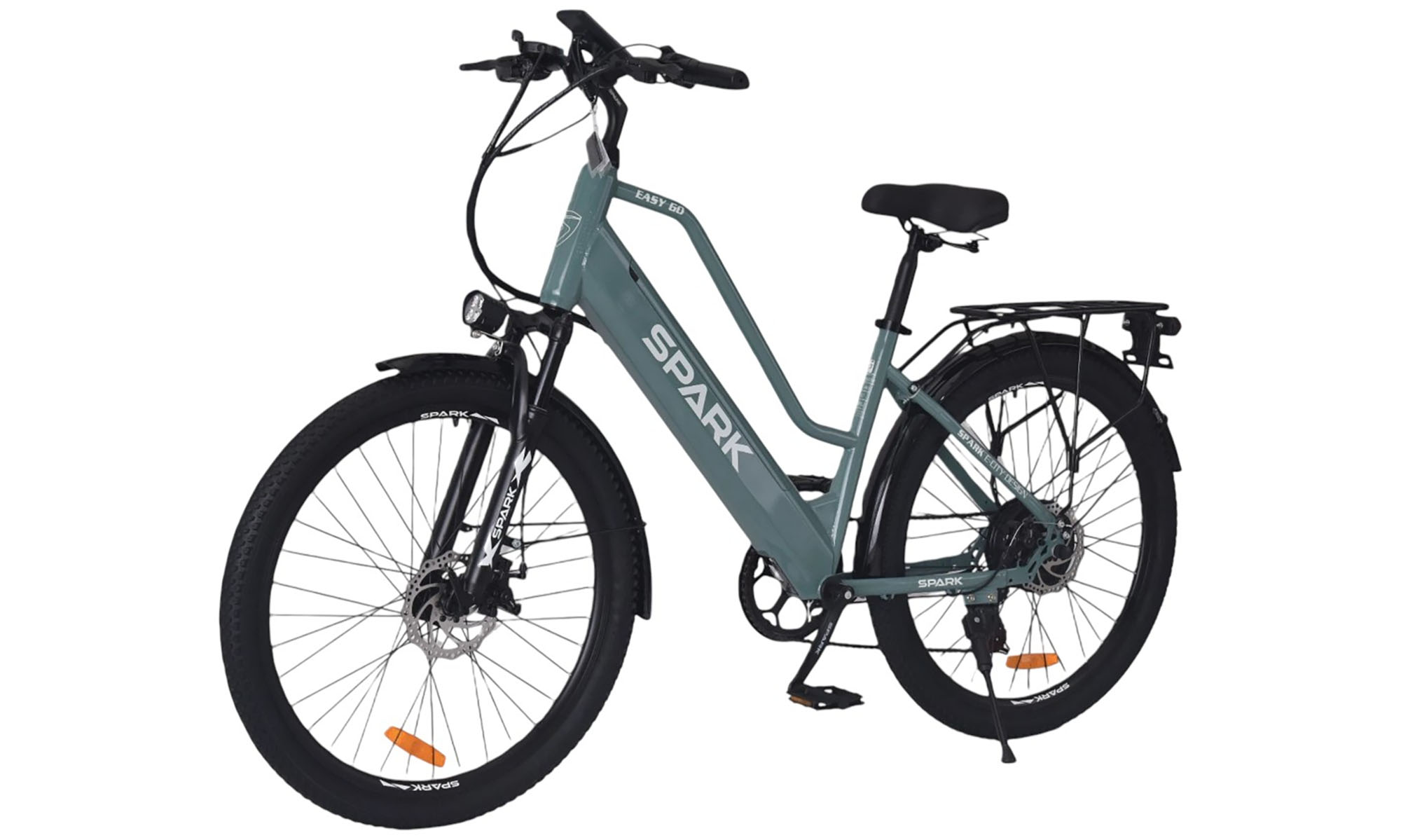 Велосипед с электромотором SPARK E-CITY EASY GO 26", размер M, рама 17", 48V/500W/12,5Ah, год 2026, серо-оливковый 5