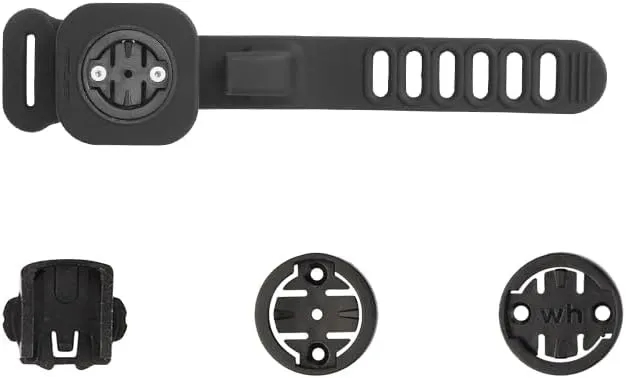 Тримач велокомп'ютера та фари GUB 630 , для Garmin, Wahoo, Bryton, Cateye, силіконовий, чорний 3
