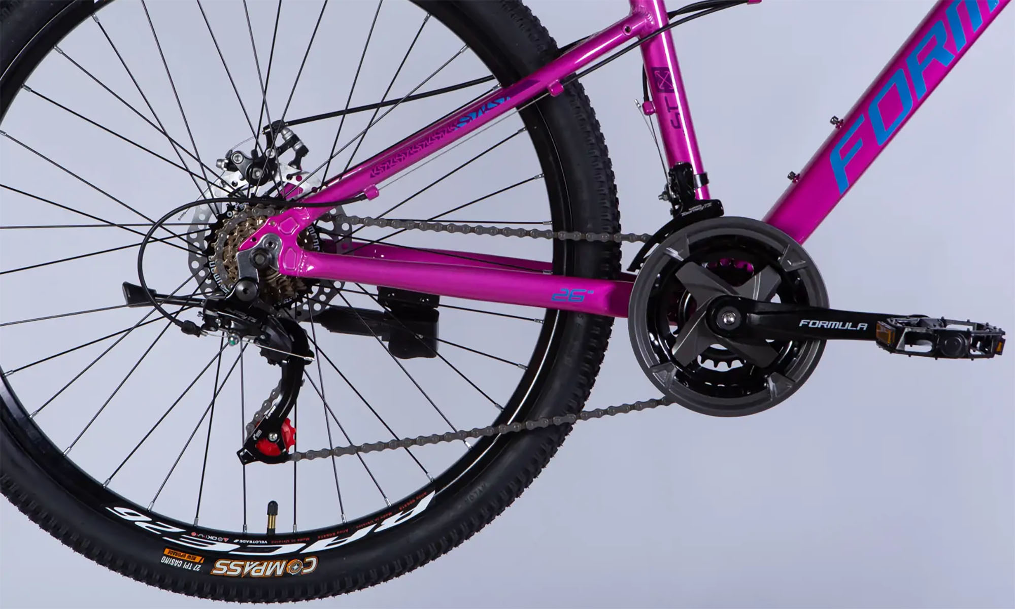 Велосипед Formula ALPINA DD FR, 26", размер S, рама 15", год 2026, розово-синий 3