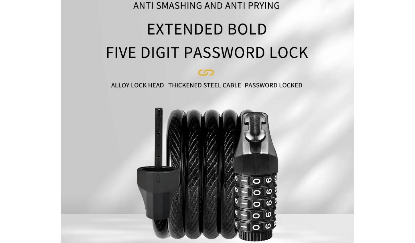 Фотографія Замок кодовий EsLNF Anti-Theft 12 х 120 мм. синій 3