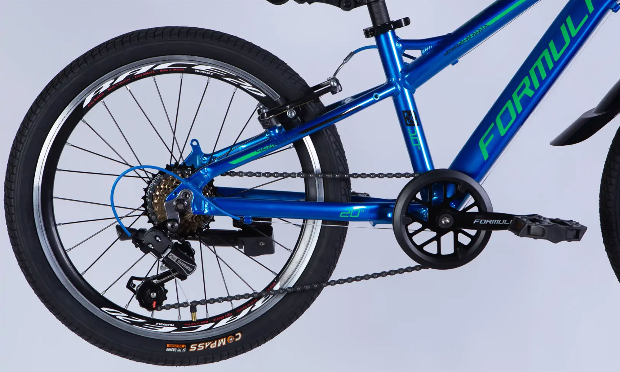 Велосипед Formula BLACKWOOD Vbr FR, 20", розмір XXS, рама 11", 2026, синій з зеленим 7